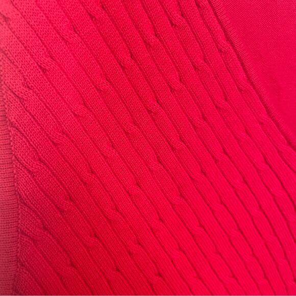 Nine & Co by Nine West Red Cable Knit V Neck Cotton Sweater Vest Y2K NWT Size XL - Picture 5 of 7